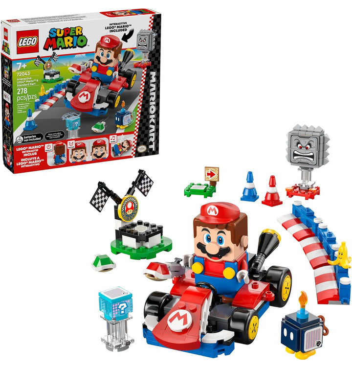 LEGO 72043 Super Mario: Mario Kart - Juguete interactivo de Mario y kart