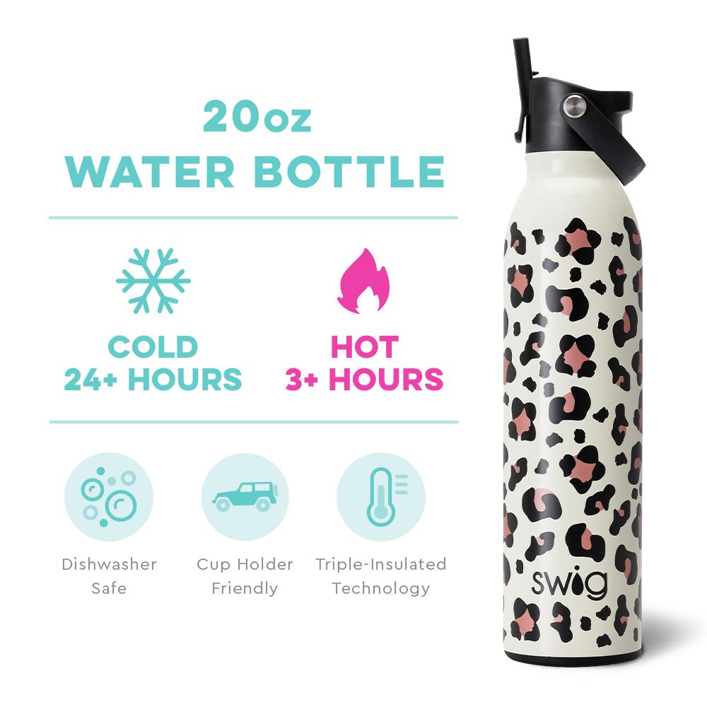 Luxy Leopard Flip + Sip Water Bottle (20oz) - Lovekiss Ecuador