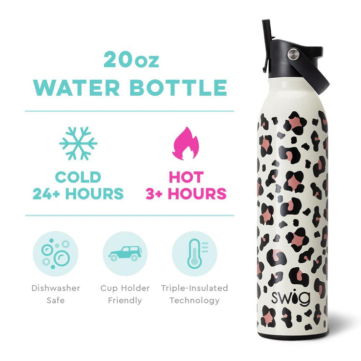 Luxy Leopard Flip + Sip Water Bottle (20oz)