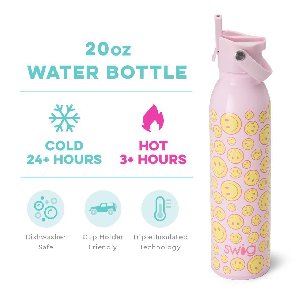 Oh Happy Day Flip + Sip Water Bottle (20oz) - Lovekiss Ecuador