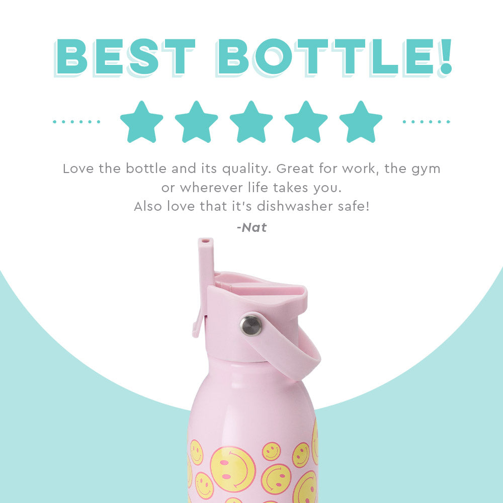 Oh Happy Day Flip + Sip Water Bottle (20oz) - Lovekiss Ecuador