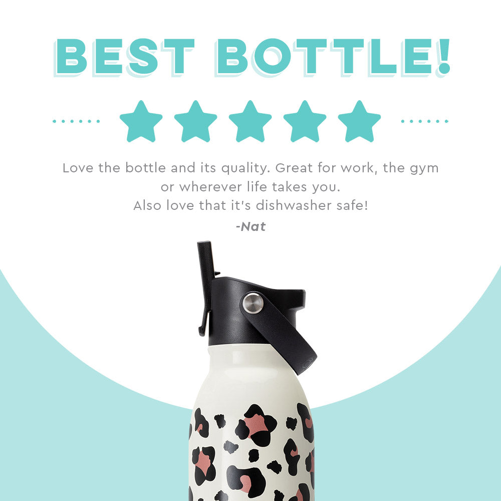 Luxy Leopard Flip + Sip Water Bottle (20oz)