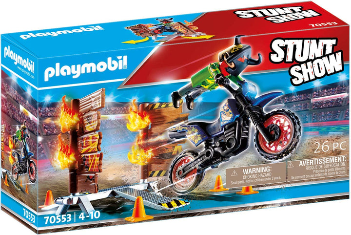 Playmobil Stuntshow moto con muro de fuego 70553 -