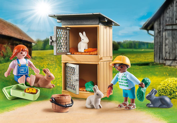 Playmobil Set de regalo alimentar conejos 70675 -